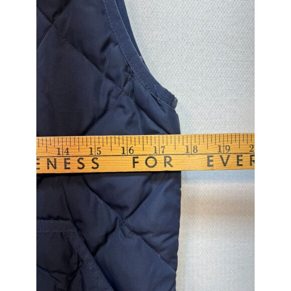 J.Crew Women's Cardigan Quilted Puffer Vest Full Zip Size XS Navy Blue Pockets - Picture 9 of 11